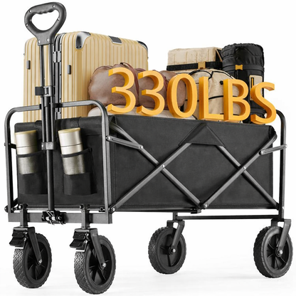Heavy-Duty Collapsible Folding Wagon Cart – 330 LB Capacity
